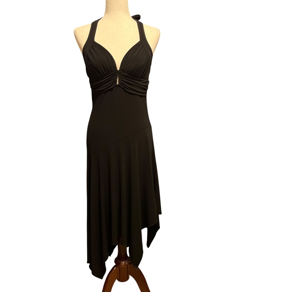 Speechless Halter Dress M Black Asymmetrical Hem Y2K 90s Whimsigoth Prom Witchy